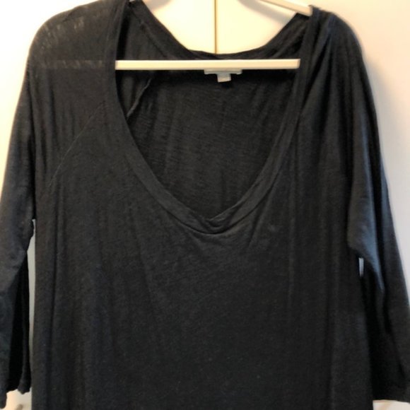JAMES PERSE Los Angeles Black Raglan 3/4 Sleeve T-Shirt Dress - Picture 7 of 10